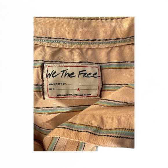 FREE PEOPLE Baily Stripe Shirt Size Large - Picture 4 of 9